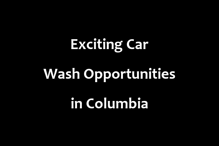 Exciting Car Wash Opportunities in Columbia