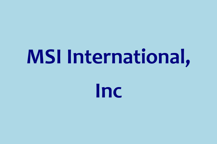 Digital Solutions Provider MSI International Inc