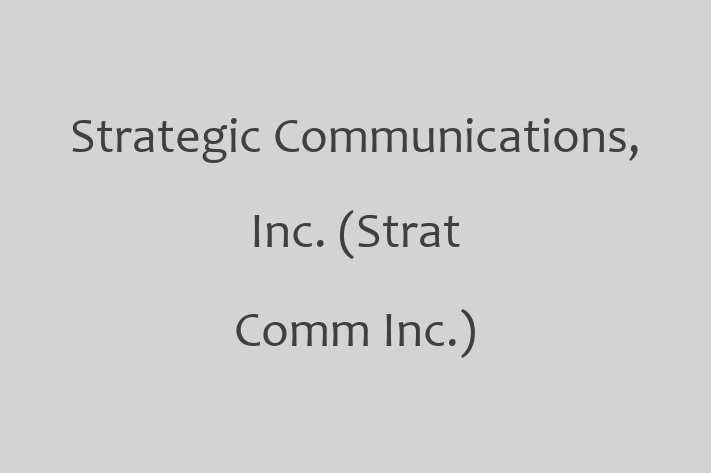 Software Engineering Company Strategic Communications Inc. Strat Comm Inc.