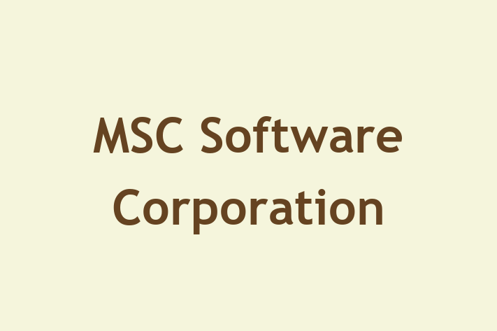 Software Development Firm MSC Software Corporation