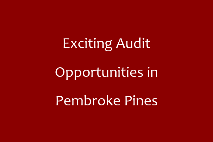 Exciting Audit Opportunities in Pembroke Pines