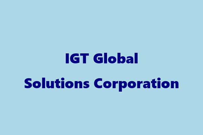 Software Development Firm IGT Global Solutions Corporation