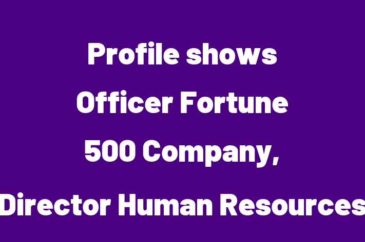 Personnel Management Profile shows Officer Fortune 500 Company Director Human Resources