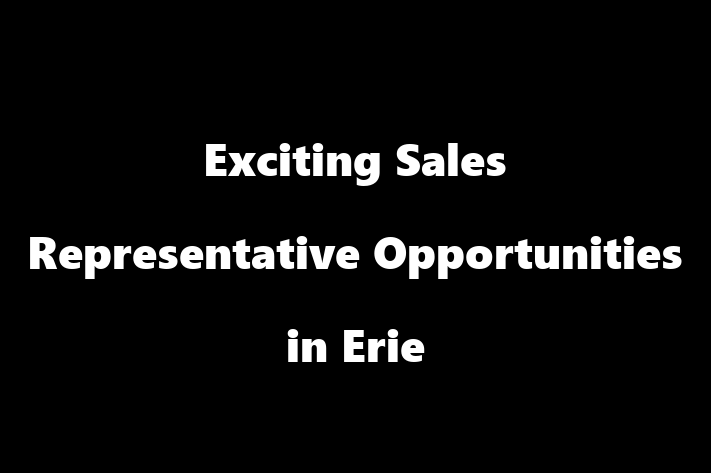 Exciting Sales Representative Opportunities in Erie