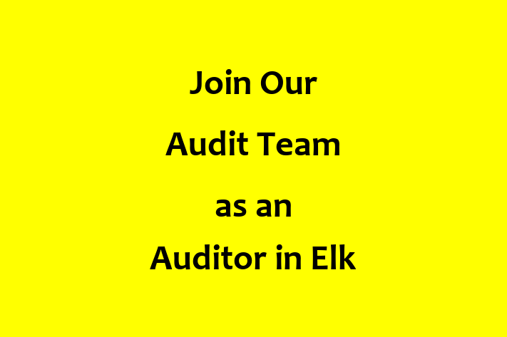 Join Our Audit Team as an Auditor in Elk Grove