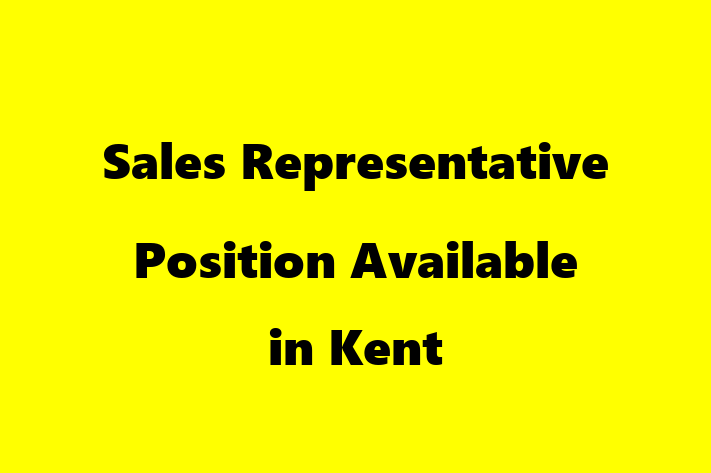 Sales Representative Position Available in Kent