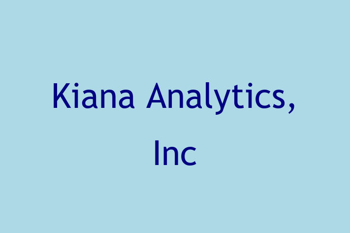 Software Services Company Kiana Analytics Inc