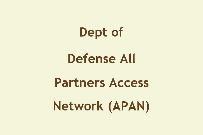 Digital Solutions Provider Dept of Defense  All Partners Access Network APAN