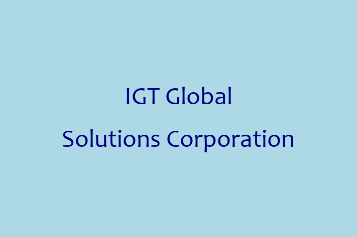 Software House IGT Global Solutions Corporation