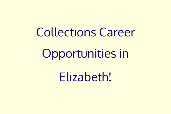 Collections Career Opportunities in Elizabeth