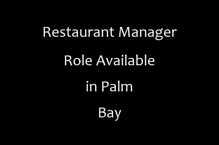 Restaurant Manager Role Available in Palm Bay