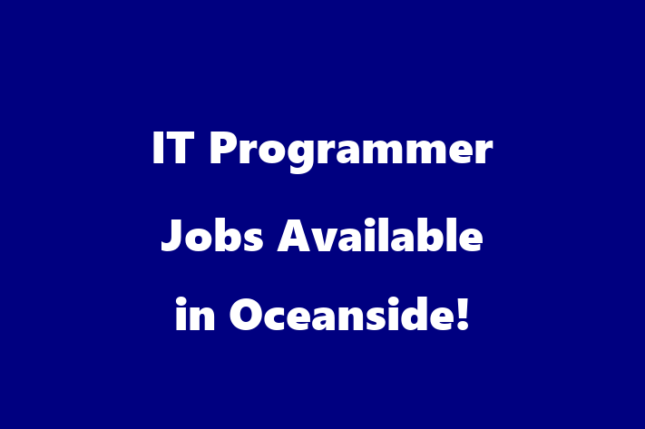 IT Programmer Jobs Available in Oceanside