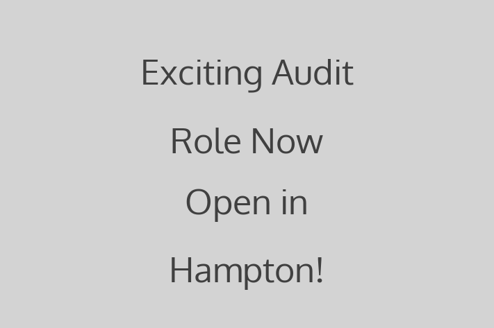 Exciting Audit Role Now Open in Hampton