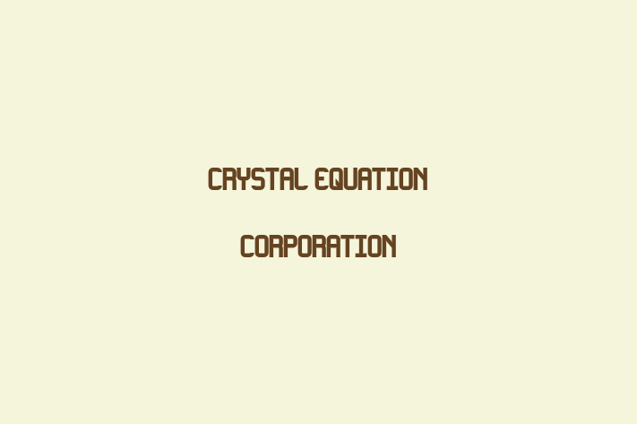 Personnel Management Crystal Equation Corporation