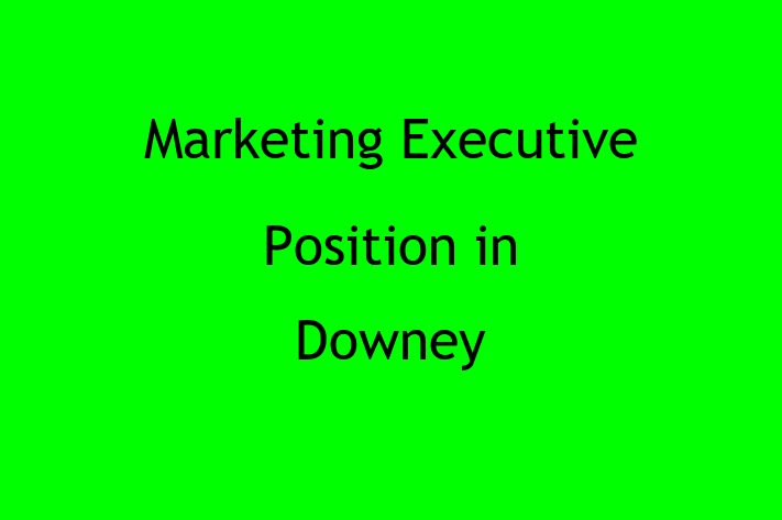 Marketing Executive Position in Downey