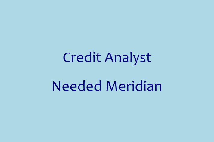 Credit Analyst Needed Meridian