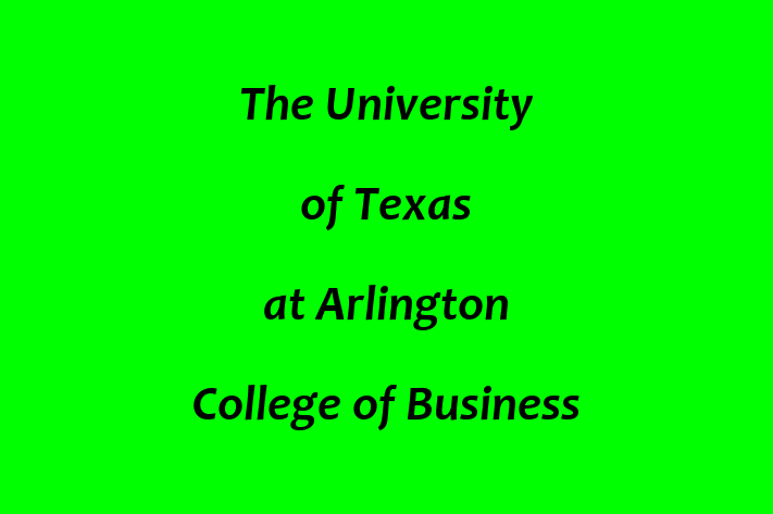 Employee Resource Management The University of Texas at Arlington   College of Business