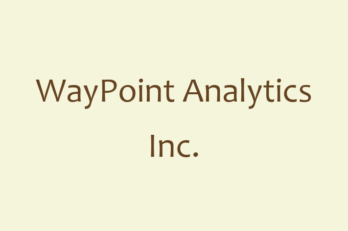 Software Firm WayPoint Analytics Inc.