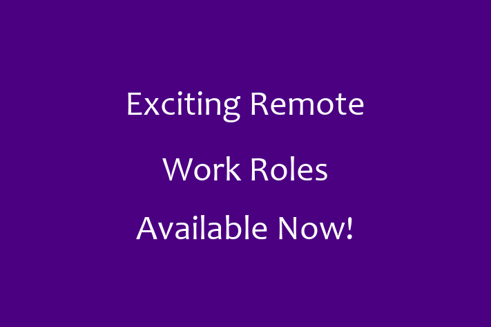 Exciting Remote Work Roles Available Now