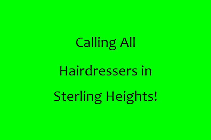 Calling All Hairdressers in Sterling Heights