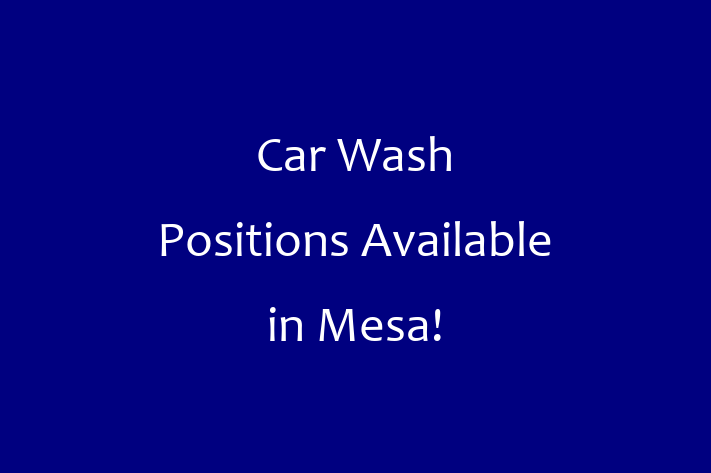 Car Wash Positions Available in Mesa