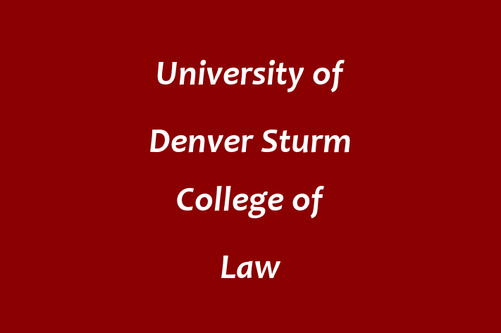 Personnel Management University of Denver  Sturm College of Law