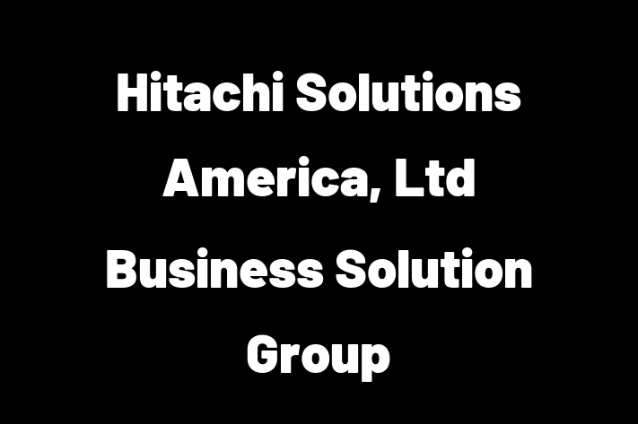 Software Development Company Hitachi Solutions America Ltd  Business Solution Group