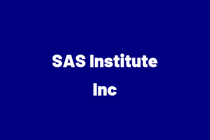 Digital Solutions Provider SAS Institute Inc