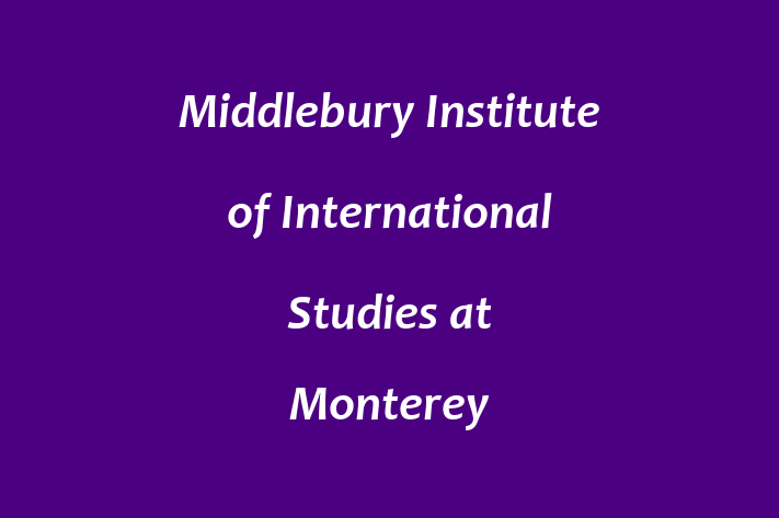 Staff Management Middlebury Institute of International Studies at Monterey