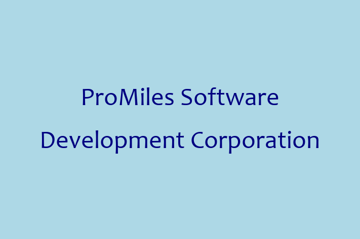 Tech Solutions Company ProMiles Software Development Corporation