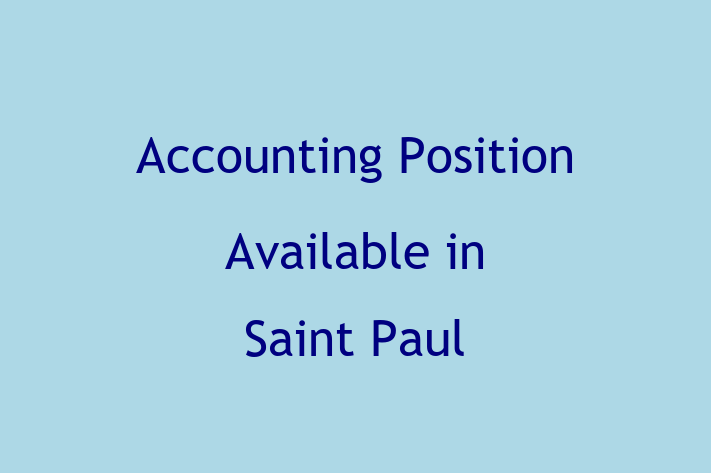 Accounting Position Available in Saint Paul