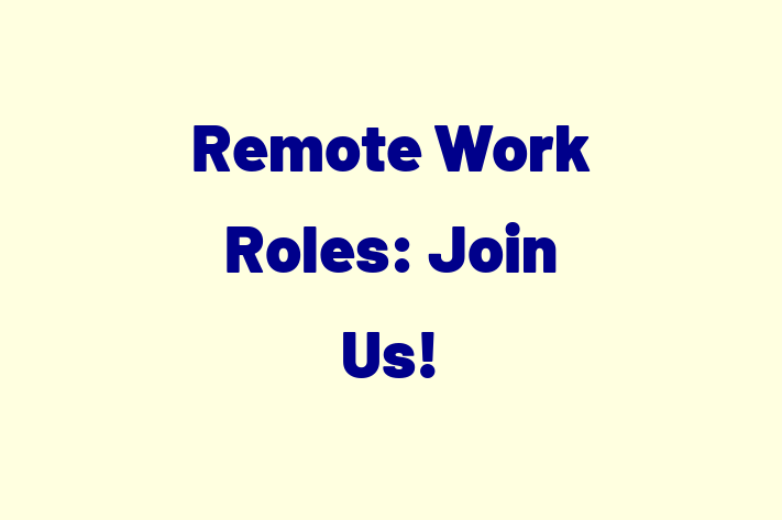 Remote Work Roles Join Us