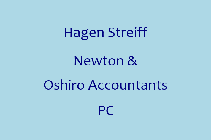 Tax Accountant Hagen Streiff Newton Oshiro Accountants PC