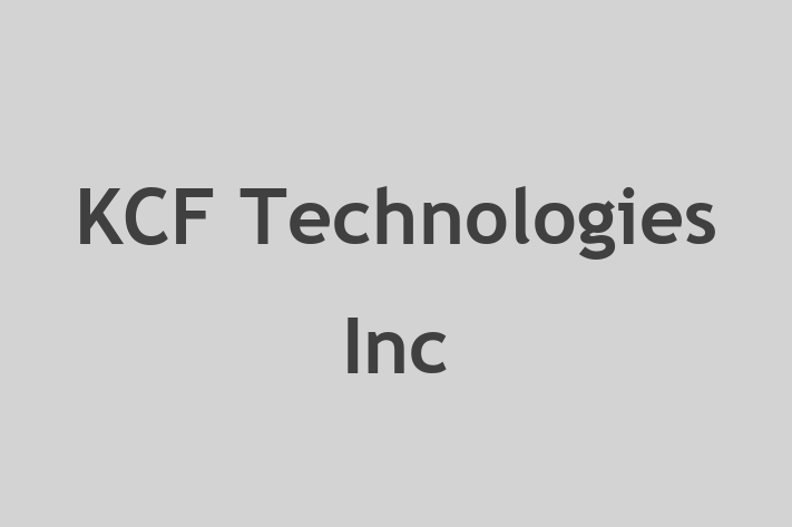 Technology Solutions Firm KCF Technologies Inc