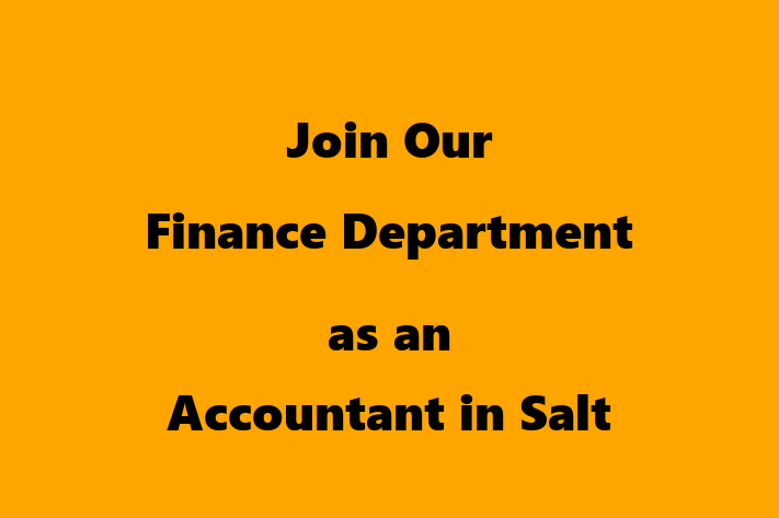 Join Our Finance Department as an Accountant in Salt Lake City