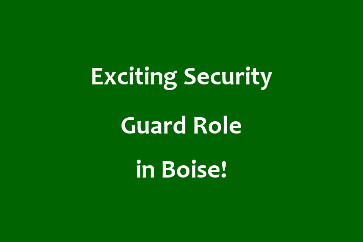 Exciting Security Guard Role in Boise