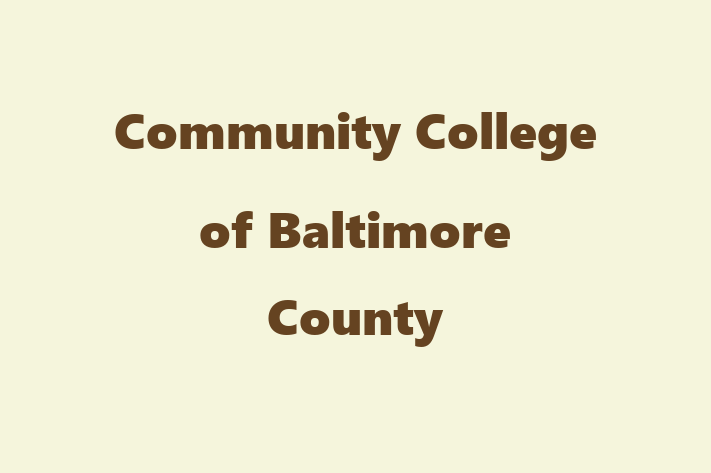 People Management Community College of Baltimore County