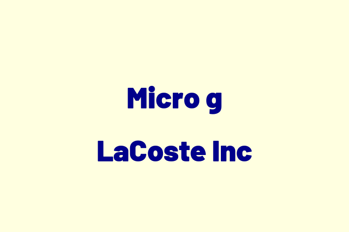 Application Development Company Micro g LaCoste Inc