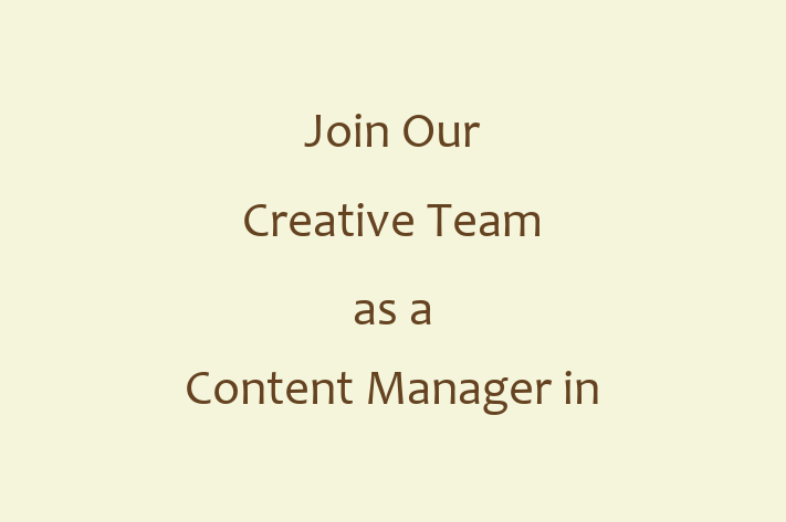 Join Our Creative Team as a Content Manager in Erie