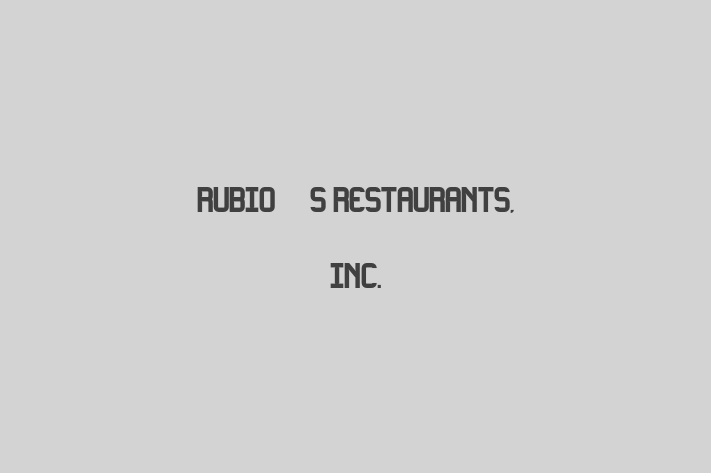 Human Resource Management Rubios Restaurants Inc.