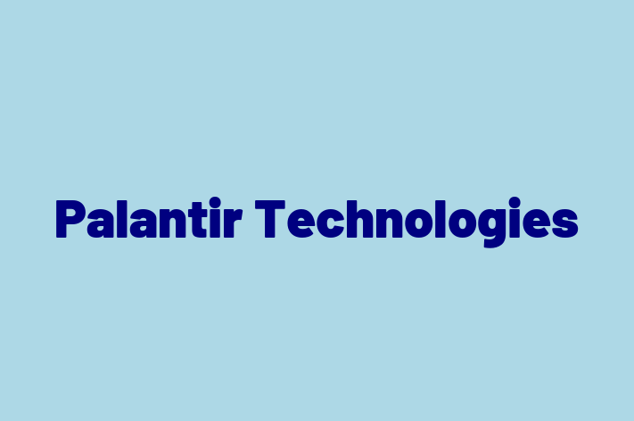 Software Services Company Palantir Technologies