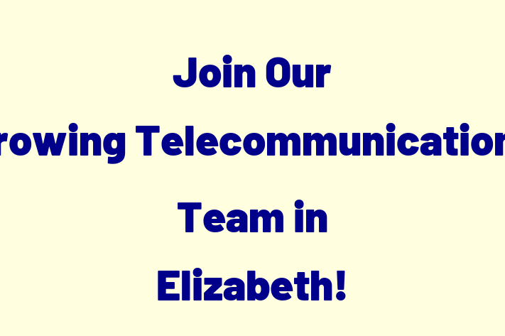 Join Our Growing Telecommunications Team in Elizabeth