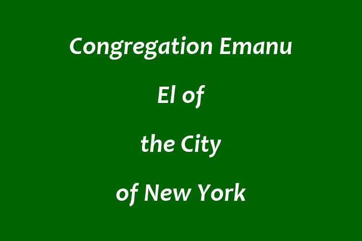 Employee Relations Congregation Emanu El of the City of New York