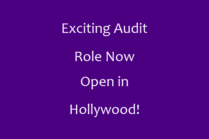 Exciting Audit Role Now Open in Hollywood