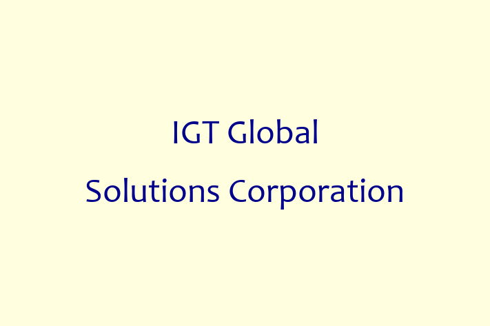 Software Services Company IGT Global Solutions Corporation