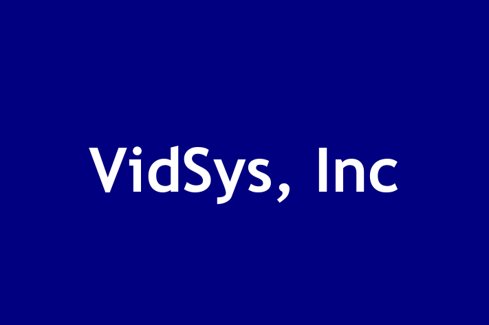 Software Development Firm VidSys Inc